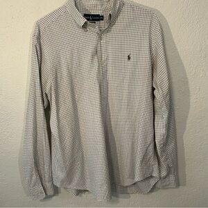 Pre Owned Polo Ralph‎ Lauren Men's Black and White Plaid Checkered Shirt XL